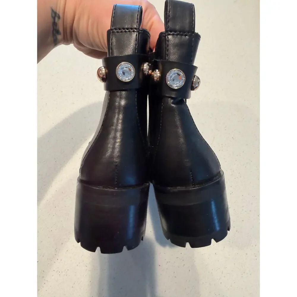 Karl Lagerfeld Porshay studded Lug‎ Sole Leather Booties 5